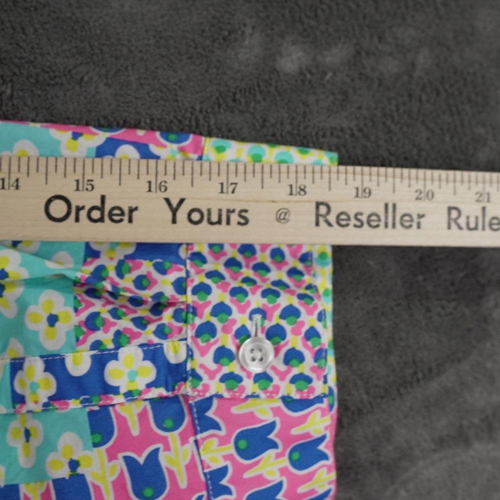 Talbots Islands Shirt Dress Womens 16W Multicolor Patchwork Floral Tulip Belted - Picture 12 of 16